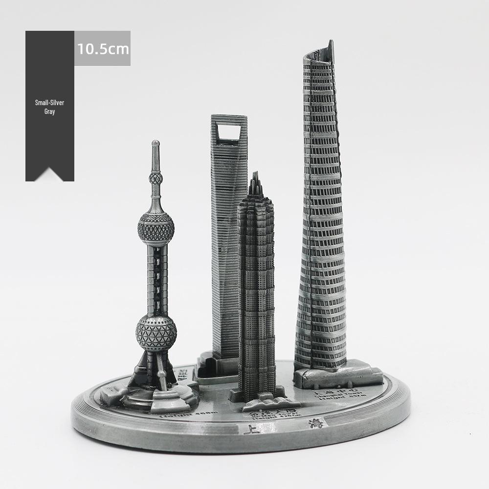 Shanghai Landmark Building Model: Oriental Pearl Tower, World Financial Center, Jin Mao Tower - Metal Creative Handicraft