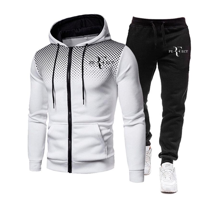Men's Polka Dot Hooded Cardigan Sweatshirt Set - High-Quality, Long Sleeve, for Youth Boys (2025 Collection)