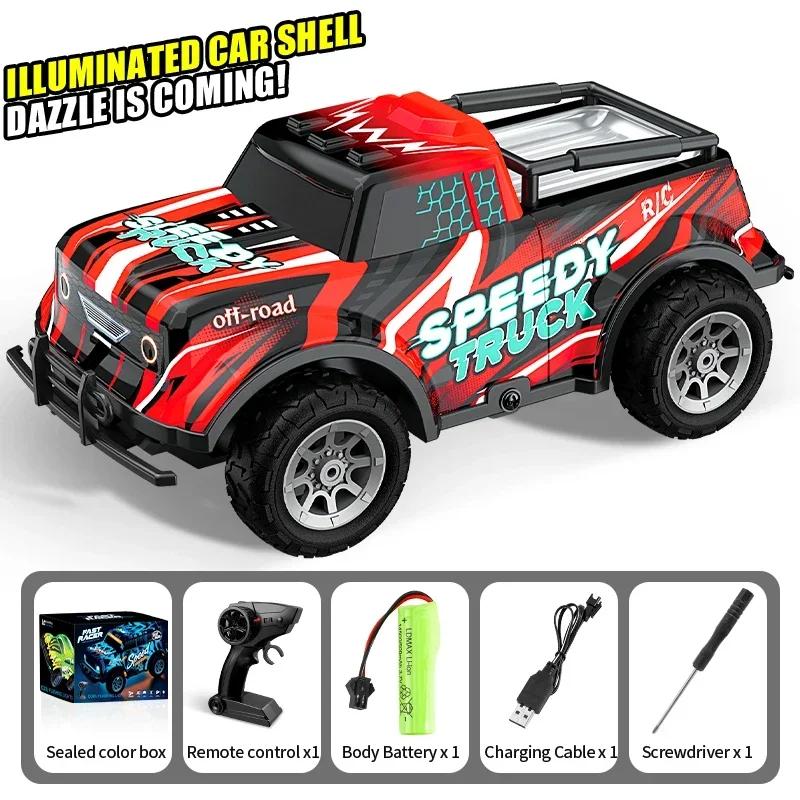2.4G Rc Sports Pickup Drift Car Lights Remote Control High Speed Climbing Off-Road Pvc Racing Vehicle Kids Toys Young Boys Christmas