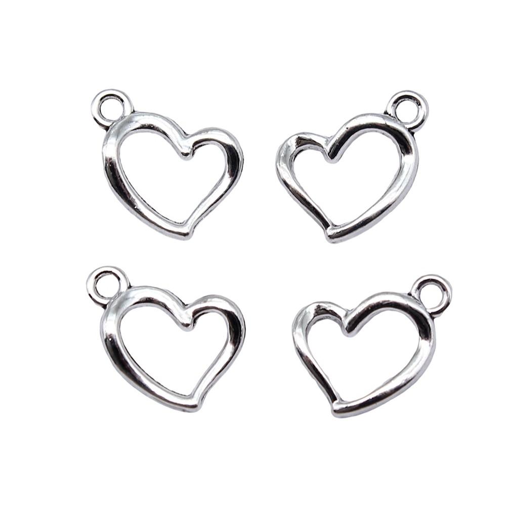 Charms Openwork Heart Pendants Vintage Jewelry Supplies QC068
