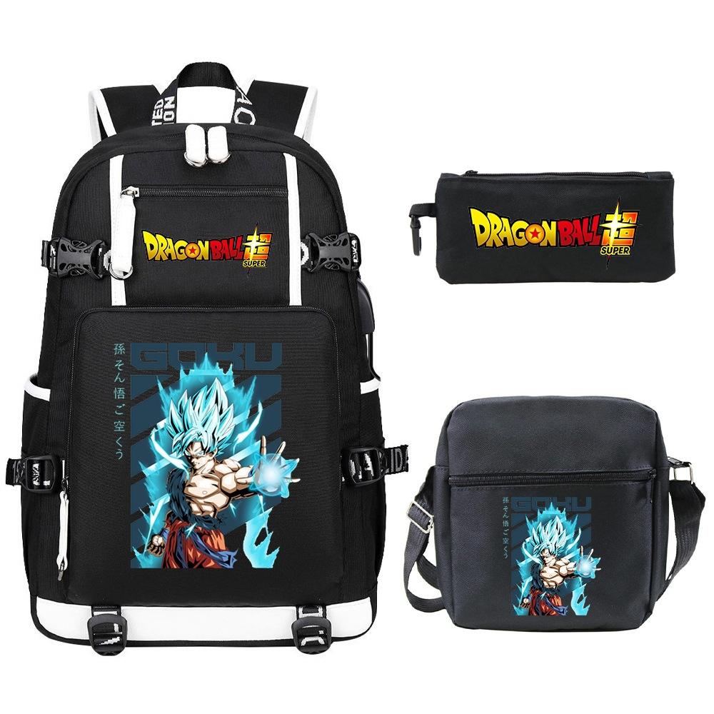 Großvolumiger Universal-Rucksack Stilvolles bedrucktes Anime-Schulranzen-Set für Schüler
