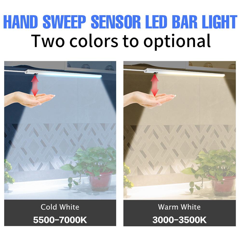 

Светодиодный кухонный светильник под шкафом, кухонный светильник, настенный датчик ручной развертки, затемняющий шкаф, шкаф, освещение для спальни, ночное USB