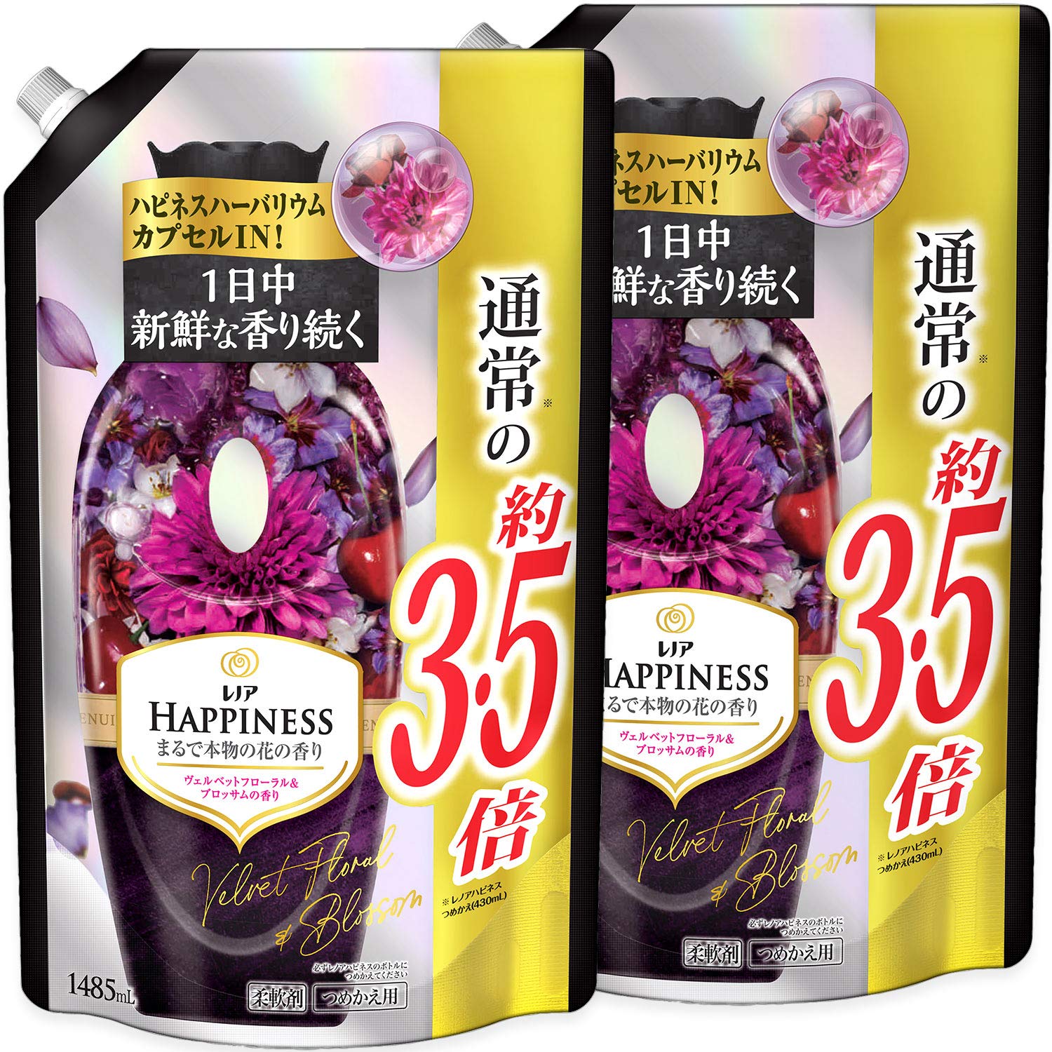 

Lenor Happiness Softener Velvet Floral Blossom Refill Extra Large 1485mL x 2 [Bulk Purchase] &