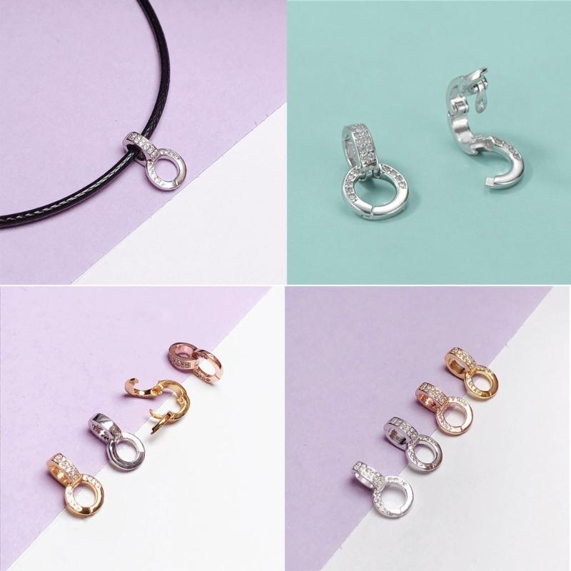 Exquisite Copper Connector with Micro Pave Cubic Zirconia Jewelry Findings Enhancer Clasps for Customized Accessories