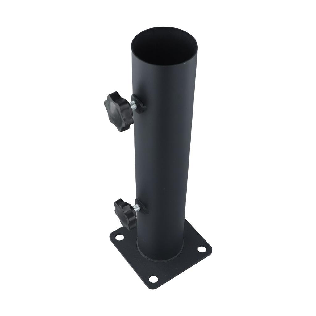 Reducing Sleeve Parasol Standpipe Garden Use Black Paint Coating Multi-surface Compatibility Secure Knob Mechanism