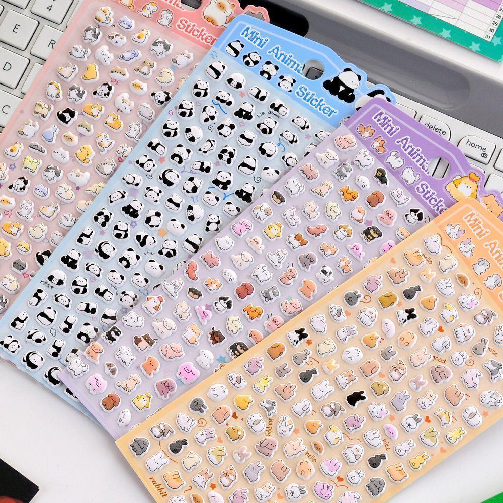 Kawaii Panda Animal 3D Bubble Cotton Stickers Lovely Cartoon Pattern Stickers Phone Shell Handmade DIY Decoration Decals