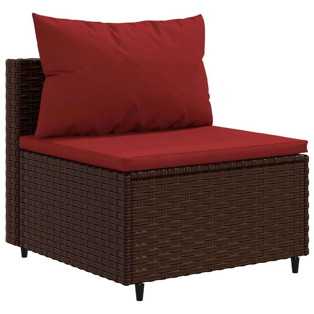 8 piece brown garden sofa set with cushions