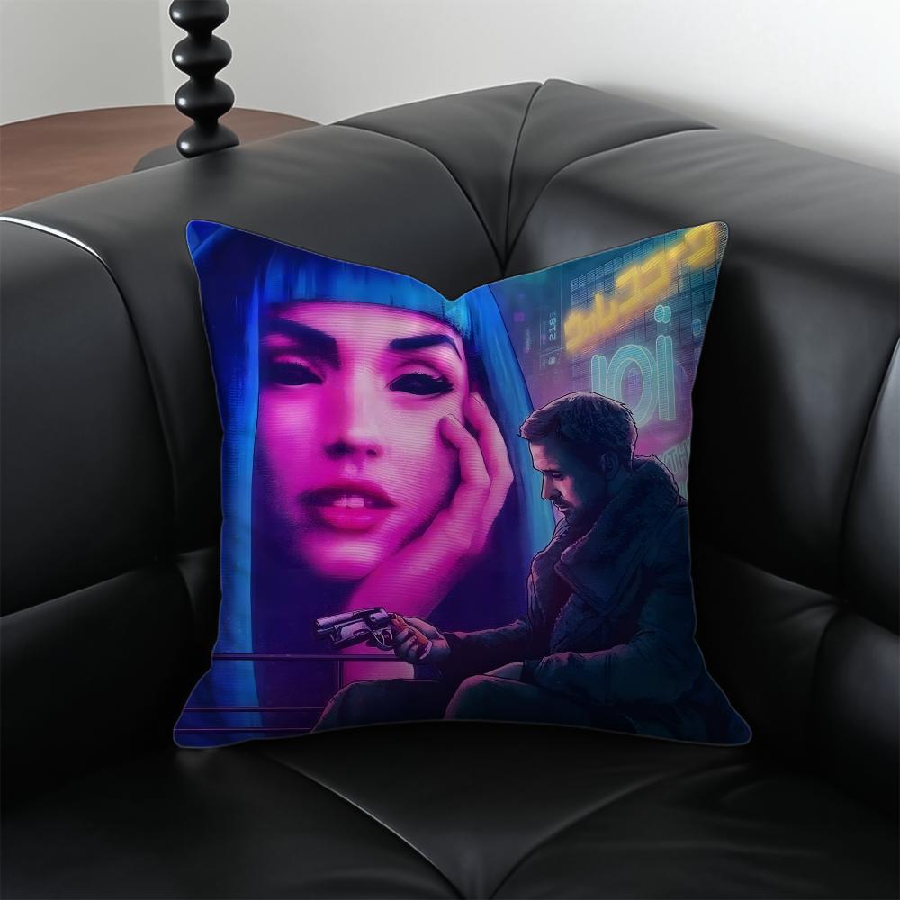 Classic Blade Runner 2049 Sci-Fi Movie Cushion Cover Pillow Case Anti-Dustmite Invisible Zipper Silky Plush Cushion