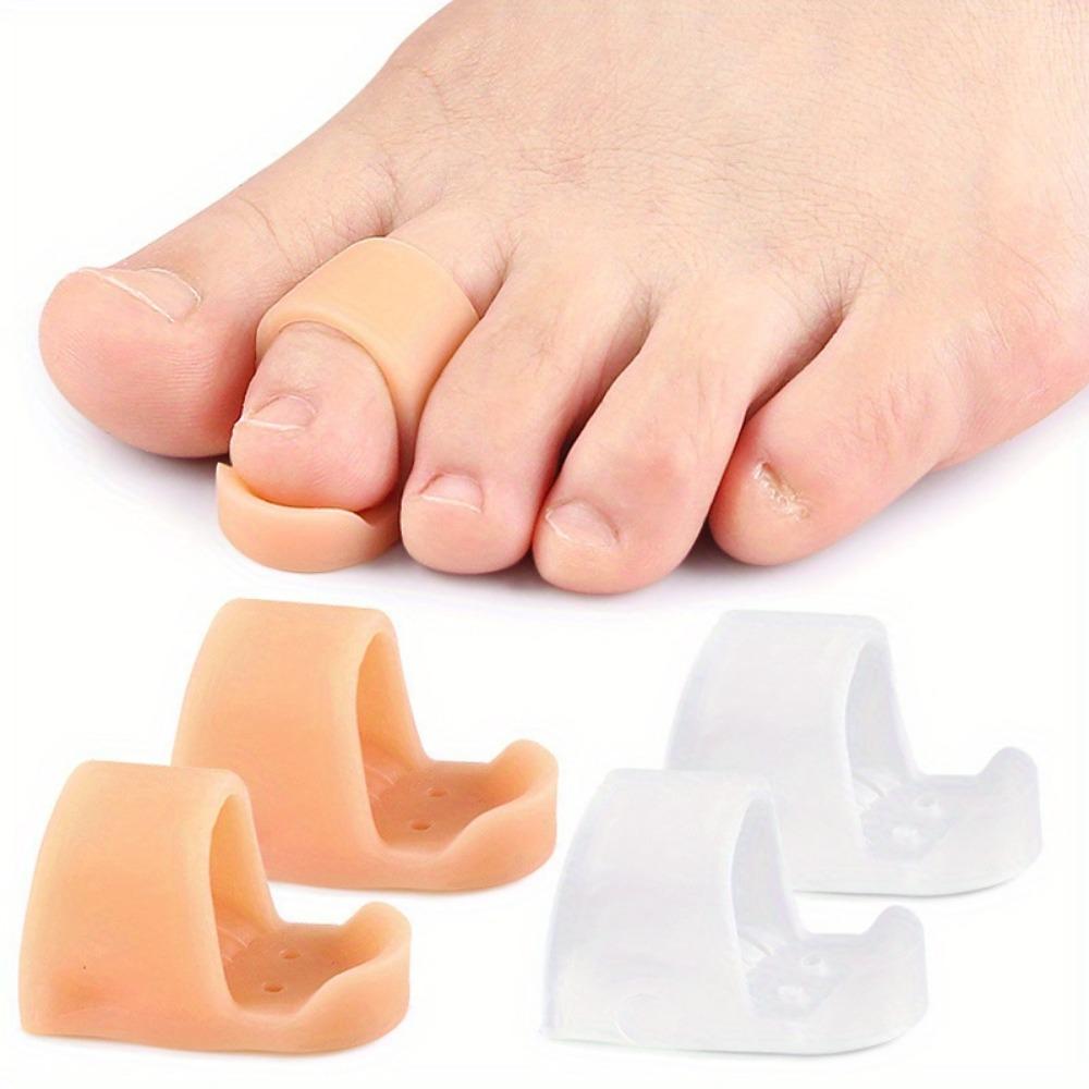 2PCS Toe Separator Orthotics for Foot Discomfort Repair Overlapped Toes (Pink/White)