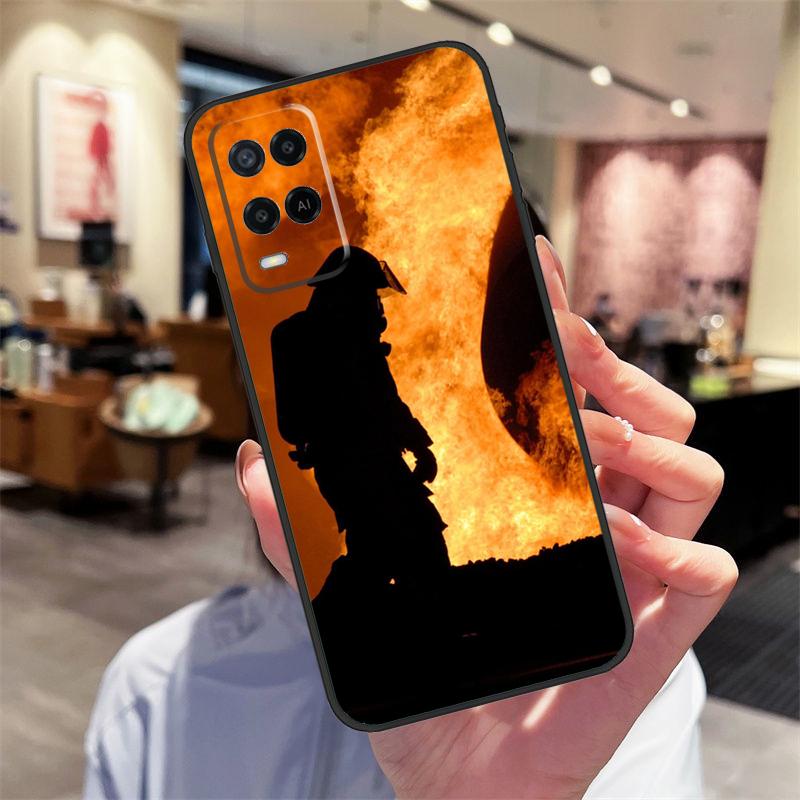 Firefighter Fire Fireman Case For Oppo A94 A54 A40 A60 A80 A98 A78 A18 A38 A58 A16 A76 A96 A17 A77 A74 A57S A15 Cover
