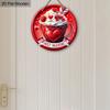 Sweet Valentine Red Coffee Cup Wooden Sign, Round Front Door Decor, Heart & Rose Wall Hanging - Ideal Romantic Gift for Valentine's Day