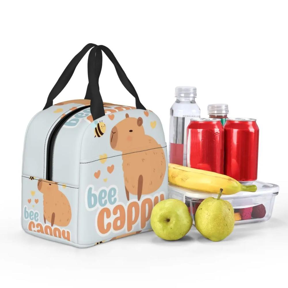 Bee And Capybara Bee Cappy Insulated Lunch Bag for Women Kids Portable Food Boxes Thermal Lunch Box Tote