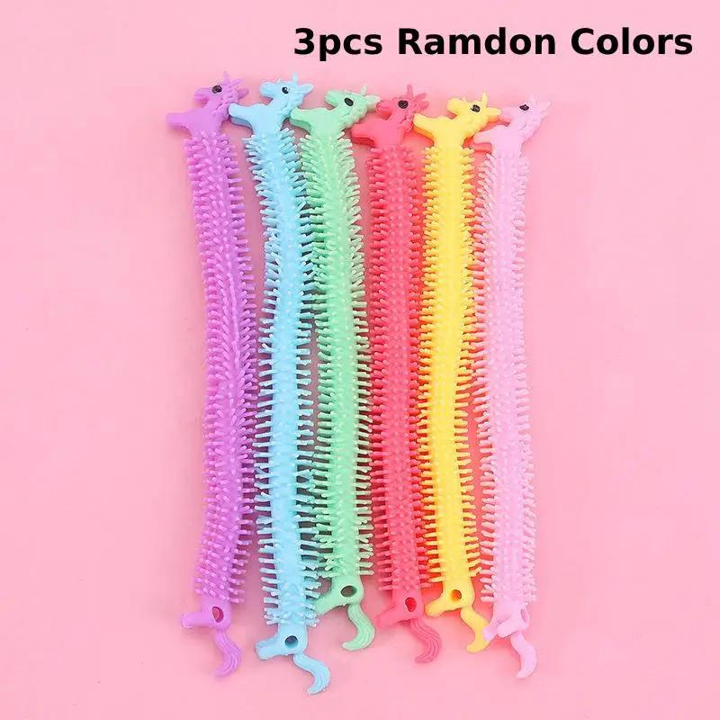 

3Pcs Stretchy String Fidget Toys Colorful Long Noodle Stretch Toys Worm Caterpillar Toy Sensory Toys For Kids Toddler Autism (As shown-22678)-