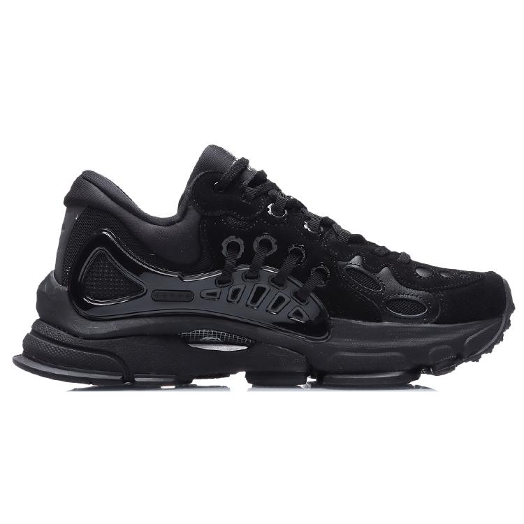 Li Ning Cushioning Slip Resistant Abrasion Resistant Breathable Lightweight Low top Sports Casual Shoes Women's Black ARHR092-1