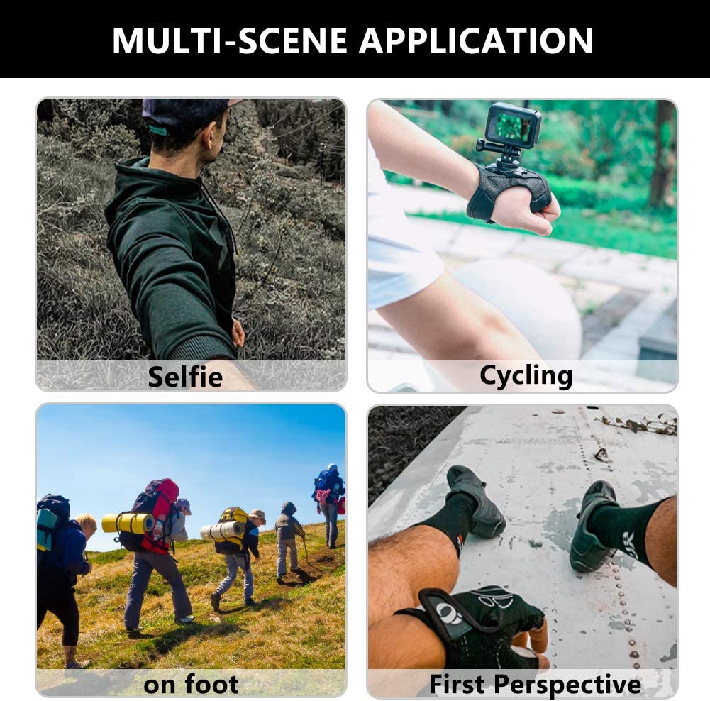 Pasek na nadgarstek do Gopro Hero 12 11 10 9 8 7 6 5 4 akcesoria do aparatu 360 stopni mocowanie paska do Go Pro YI 4K EKEN H9R SJ4000 AKASO