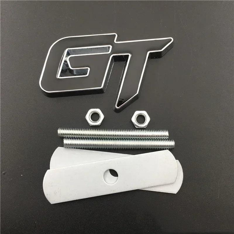 3D Metal GT Logo Letters Car Front Grill Rear Trunk Emblem Badge Sticker Decals For GT Accessories