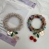 Cherry Cherry Bracelet Rhinestone Ponytail Holder Chic Hair Ties Decorative  Women and Girls