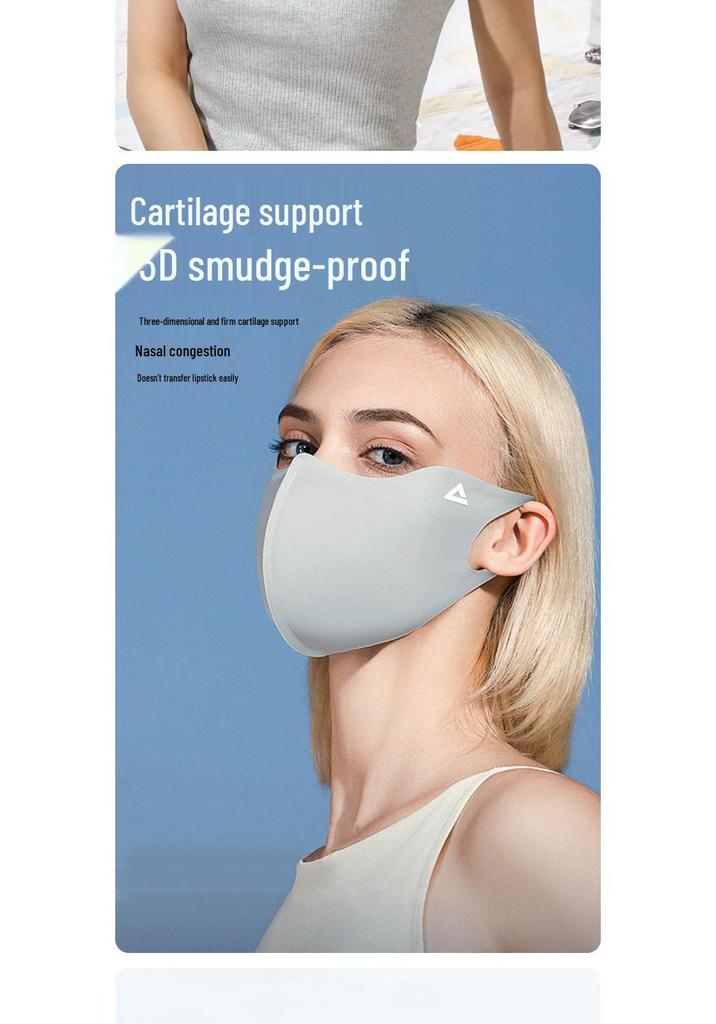 PEAK Women's Ice Silk Sun Protection Mask – Breathable UV Face Shield with Eye Corner Coverage for a Slimmer Look