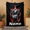 Custom Name Personalized NFL Print Blanket, Home Decor, Bedroom, Sofa, Camping, Couch, Gifts for Birthday Christmas