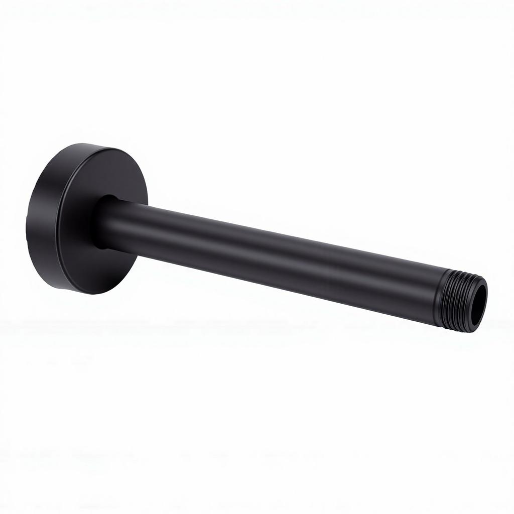 Braccio Doccia con Piastra di Fissaggio a Soffitto Sostituzione Soffione Doccia a Pioggia Braccio Dritto Montato a Soffitto Nero 6 Pollici