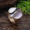 Luxury enamel geometric petal elastic ring, fashionable and simple women's versatile flower ring