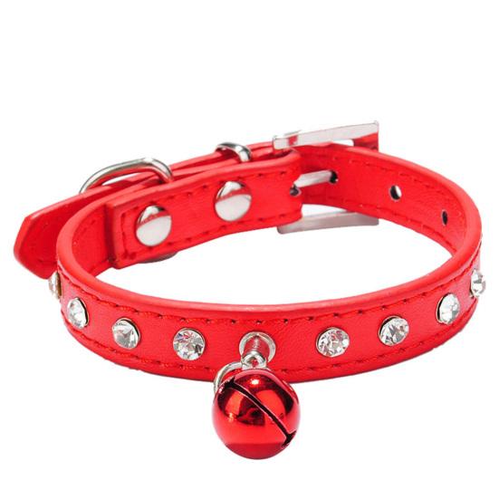

Ошейник для домашних питомцев с колокольчиком. красный