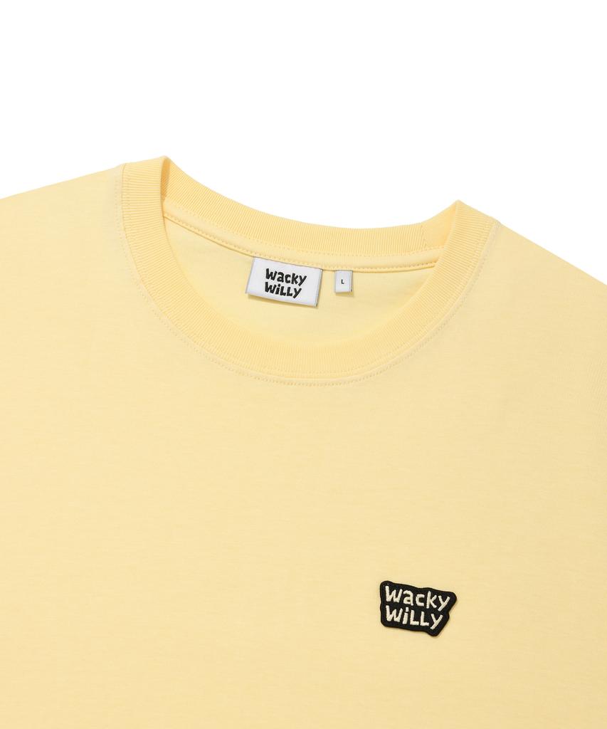 WACKY WILLY Small Typo Short Sleeve T-Shirt Yellow
