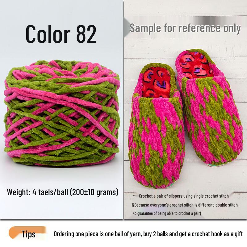 Plush Wool Yarn for Hand-Knitted Crochet Shoes & Slippers
