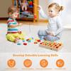 Wooden Magnetic Fishing Game, Fine Motor Skill Toy ABC Alphabet Color Sorting Puzzle, Montessori Letters Cognition Preschool Gift with 2 Pole