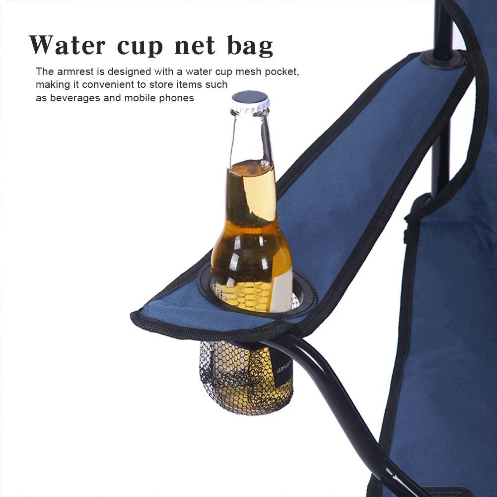 Portable Outdoor Foldable Chair Camping Chair with Bottle Holder Picnic Oxford Cloth Chairs BBQ Festival Beach Fishing Chairs Outdoor Chair