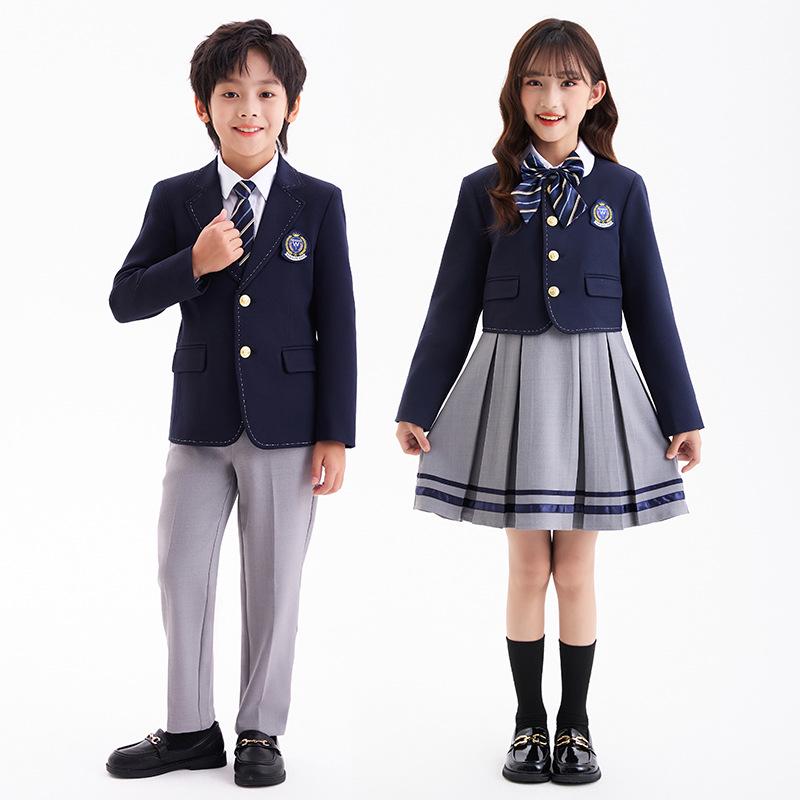 British Style Kindergarten Uniforms: Children's Formal Suit Jackets for Boys and Girls