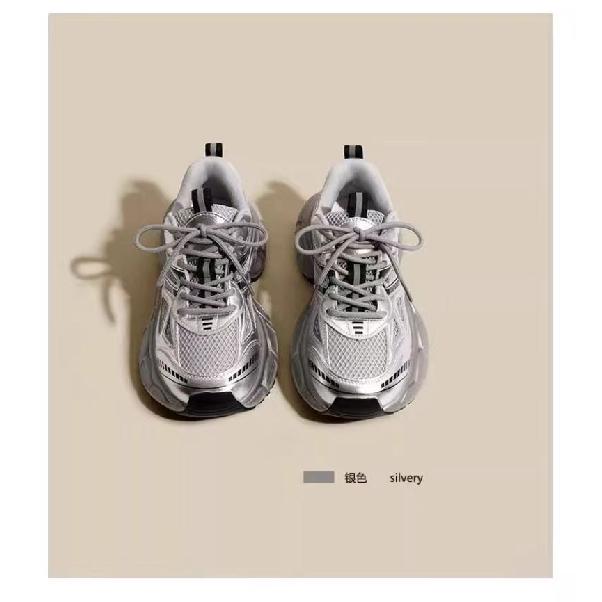 Girls' Sports Shoes silver Children's Dad Shoes New Autumn Girls' Breathable Casual Shoes Mesh Running Shoes