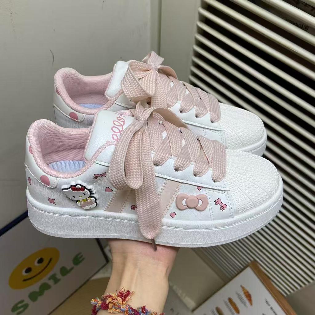 Niche Original Kt Cat Thick Baseplate Shoes Women Ins Tide 2025 Summer New Student Sports Leisure Little White Shoes