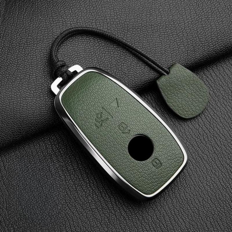 Car Key Case For Mercedes Benz Gls450 Key Cover Genuine Goat Leather Shell Buckle Bag; Gls480 Gls600