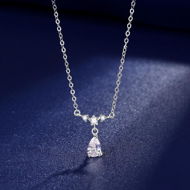 Water Drop Necklace Women'S Light Luxury Sweater Collarbone Chain Simple Niche Design Trendy Item Decoration Premium
