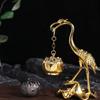 Zinc Zinc Alloy Craft Crane Incense Holder Crane Shape Antique Hanging Incense Tray  Office