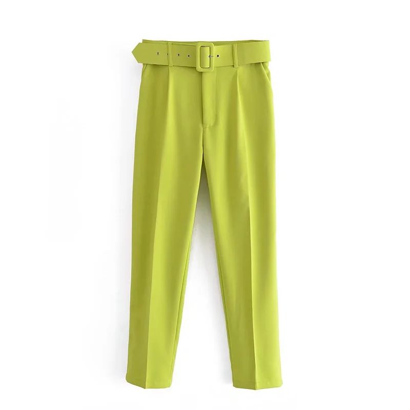 

Front Pleated Fashionable All-Match Lined High-Waist Casual Pants Sour Orange Pants S