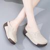 Ladies Platform Loafers Casual Elegant Leather Sandals Clog Slippers Backless Mules Women Thick Sole Height Increase Shake Shoe