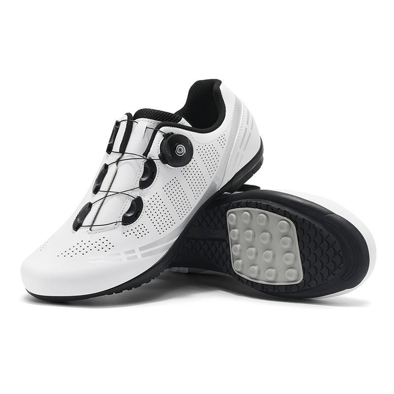Men Women Cycling Shoes With Dual Buckle Hard Sole Road MTB Bike Rubber Outsole