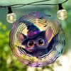 2D Mandala Wind Chime with Wizard Hat & Bat Design - Metal Hanging Decor for Garden, Indoor & Outdoor Use, Perfect for Halloween, Thanksgiving