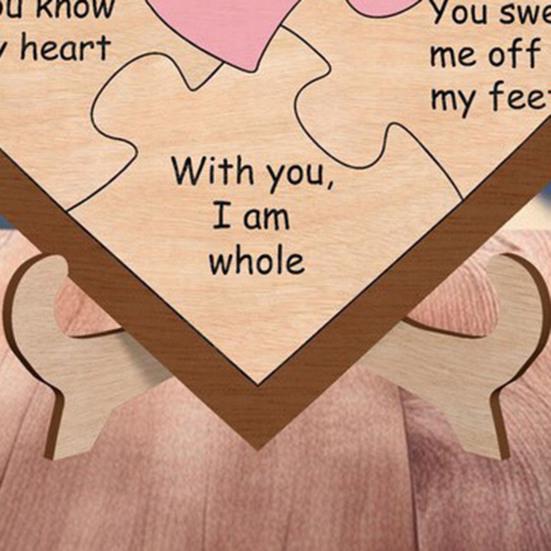 Powody, dla których Cię kocham Spersonalizowane Puzzle w kształcie serca Indywidualne prezenty walentynkowe Drewniana tabliczka w kształcie serca z romantycznymi wiadomościami dla niej lub dla niego