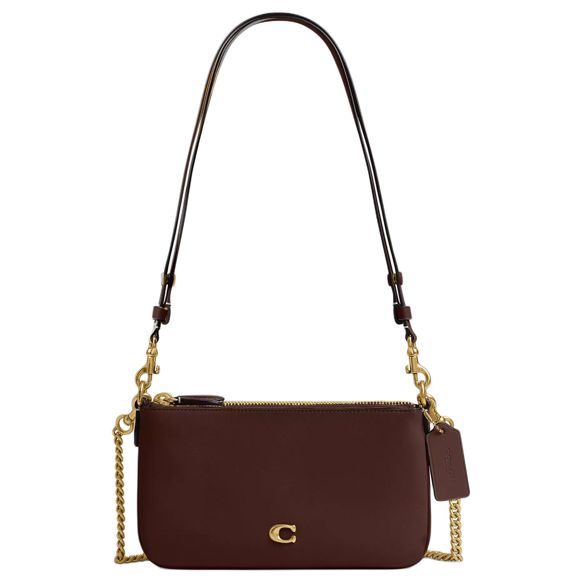 

Coach Audrey Logo Chain Detail Refined Calfskin Shoulder Bag Women shoulder bag Maple CDY89-B4MPL Basic Set (Bag+Dust Bag)
