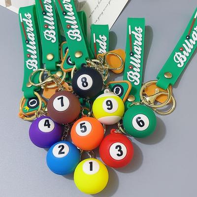 Tecknad 8-boll Nyckelring Hänge: Söt parväskberlock & Kreativ bilnyckeltillbehör