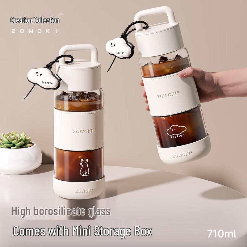 Zao Wu Ji Cute Plain White Borosilicate Glass Mug