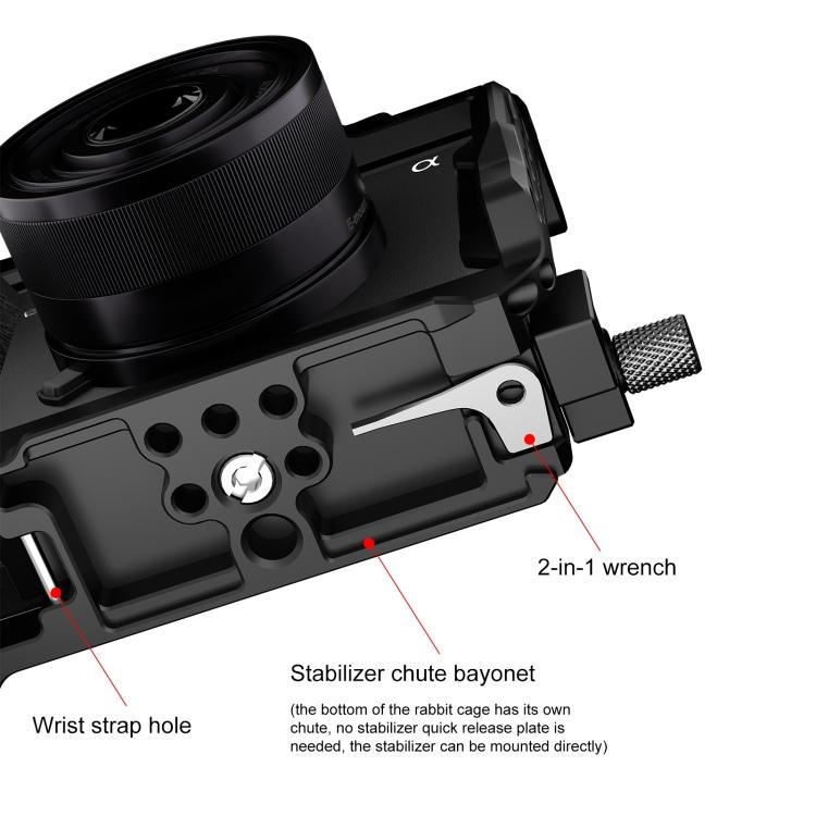 Für Sony A6700 PULUZ Metall-Kamerakäfig Stabilisator Rig (Schwarz)