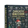Sarcastic Raccoon Advent Calendar 2025 24 Days Christmas Countdown Calendars with 24 Humor Jokes Cute Raccoon Ornaments Set for Xmas Tree Decor