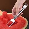 2 In 1 Watermelon Fork Slicer Stainless Steel Windmill Watermelon Cutter Artifact Salad Fruit Slicer Cutter Tool Useful Tool