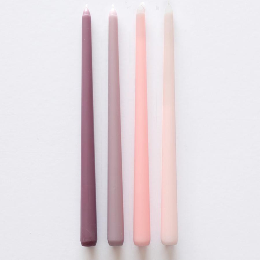 4Pcs Gradient Color Candle Conical Long Rod Candles Dripless Smokeless Candle Romantic Wedding Birthday Party Table Decoration