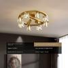 Lekka luksusowa wysokiej klasy lampa sufitowa do salonu pełna miedź kryształowa z reflektorami sypialnia gabinet lampy