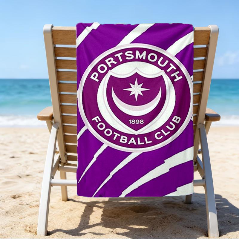 Ports-mouth Fc Anniversary Printed Beach Towel, Super Soft Microfiber, Perfect Gift Birthday, for Pool, Beach, Travel, for Family and Friends